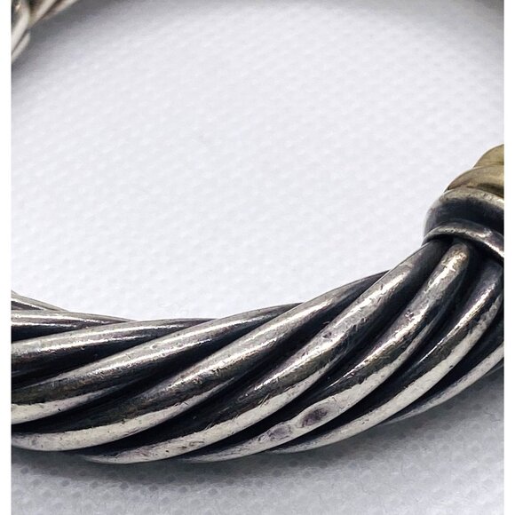 David Yurman Dome Cuff Bracelet Sterling Silver 925 14K 585 - Picture 4 of 11